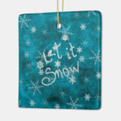 Mystical Winter Blue Silver Snowfloakes lassen es  Keramikornament (Links)