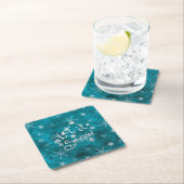 Mystical Winter Blue Silver Snowfloakes lassen es Rechteckiger Pappuntersetzer (Vor Ort)