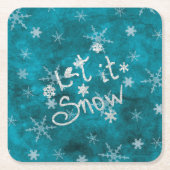 Mystical Winter Blue Silver Snowfloakes lassen es Rechteckiger Pappuntersetzer (Vorderseite)