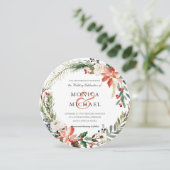 Mystical Winter | Botanische Kranzhochzeit Einladung (Stehend Vorderseite)