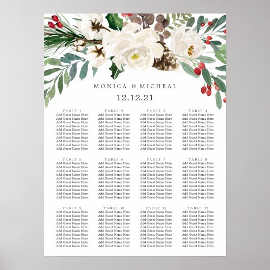 Mystical Winter | Hochzeitssitzdiagramm Poster (Vorne)