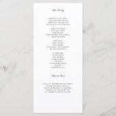 Mystical Winter | Modernes Hochzeitsprogramm Programm (Rückseite)