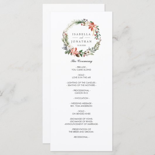 Mystical Winter | Modernes Hochzeitsprogramm Programm (Vorne/Hinten)