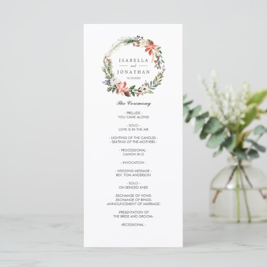 Mystical Winter | Modernes Hochzeitsprogramm Programm (Stehend Vorderseite)