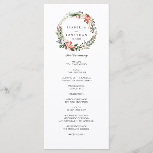 Mystical Winter | Modernes Hochzeitsprogramm Programm (Vorderseite)