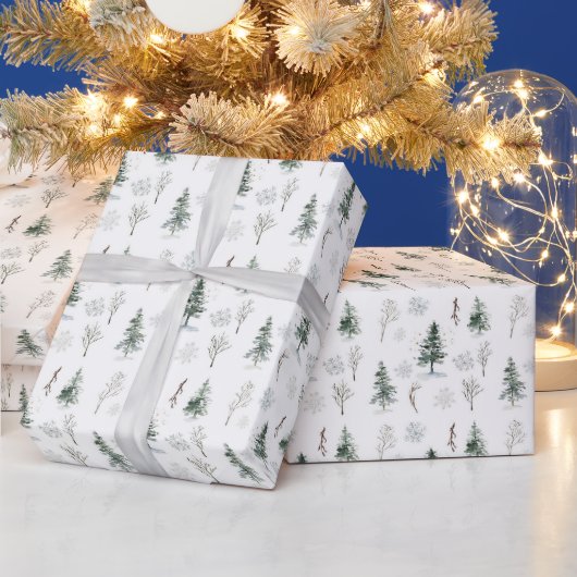 Mystical Winter Pine Tree Weihnachtswrapping Paper Geschenkpapier (Feiertage)