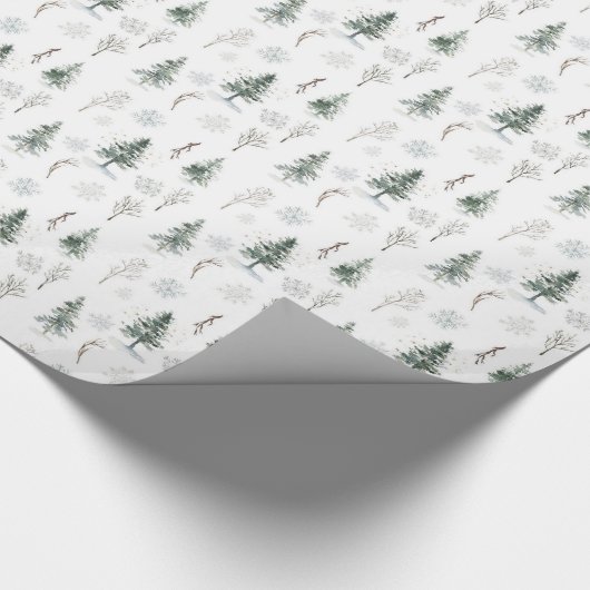 Mystical Winter Pine Tree Weihnachtswrapping Paper Geschenkpapier (Ecke)