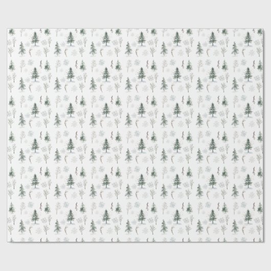 Mystical Winter Pine Tree Weihnachtswrapping Paper Geschenkpapier (Flach)