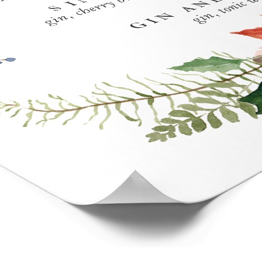 Mystical Winter | Signature-Cocktail-Menü-Zeichen Poster (Ecke)