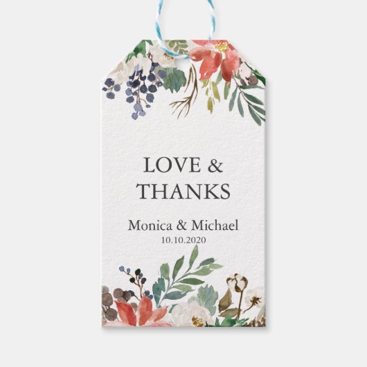 Mystical Winter | Wedding NAMES Vielen Dank Geschenkanhänger (Vorderseite)