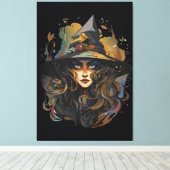Mystical Witch Candle Dark Fantasy Artwork Leinwanddruck (Insitu (Holzboden))