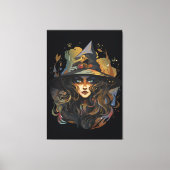 Mystical Witch Candle Dark Fantasy Artwork Leinwanddruck (Vorderseite)