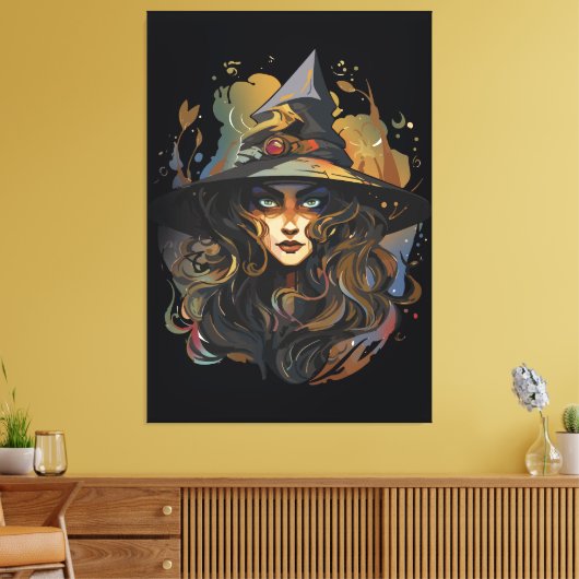 Mystical Witch Candle Dark Fantasy Artwork Leinwanddruck (Insitu (Wohnzimmer))