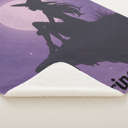 Mystical Witch Silhouette Under Moonlight Gift Sherpadecke (3/4)