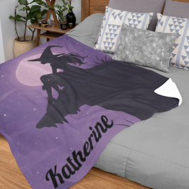Mystical Witch Silhouette Under Moonlight Gift Sherpadecke