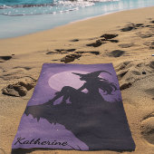 Mystical Witch Silhouette Under Moonlight Gift Strandtuch