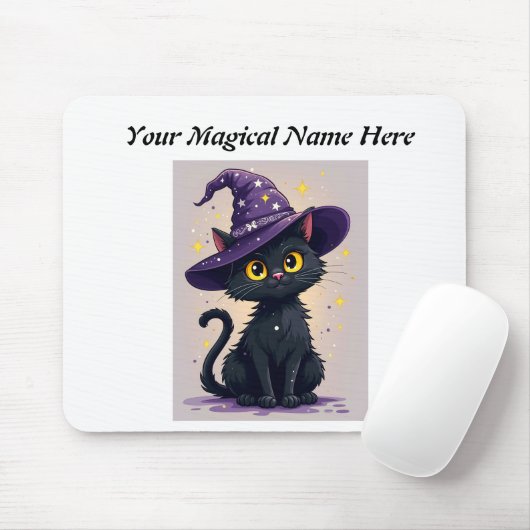 Mystical Wizard Cat Fantasy Mousepad (Mit Mouse)
