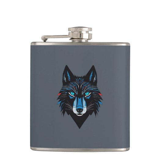 Mystical Wolf Flachmann (Vorderseite)