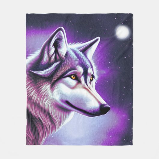 Mystical Wolf Fleecedecke (Vorderseite)
