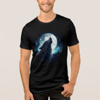 Mystical Wolf Howling at Full Moon