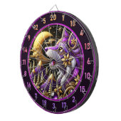 Mystical Wolf Howling bei Vollmond Dartscheibe (Vorderseite rechts)