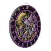 Mystical Wolf Howling bei Vollmond Dartscheibe (Vorderseite Links)