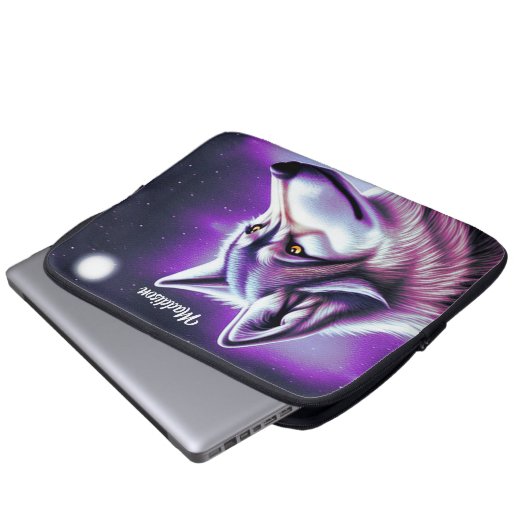 Mystical Wolf - Laptop-Sieb Laptopschutzhülle (Vorne Knopf)