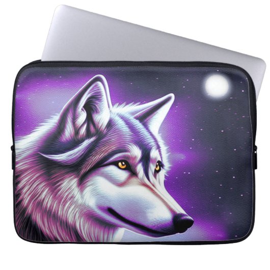 Mystical Wolf Laptopschutzhülle (Vorderseite)
