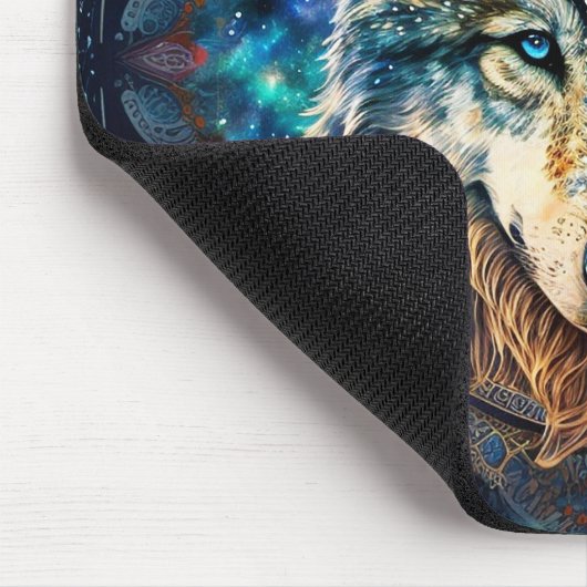 Mystical Wolf Moon Mandala Mousepad (Ecke)