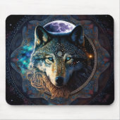Mystical Wolf Moon Mandala Mousepad (Vorne)
