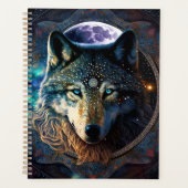 Mystical Wolf Moon Mandala Planer (Vorderseite)