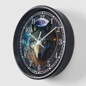 Mystical Wolf Moon Mandala Uhr (Winkel)