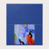 Mystical Wolf Night Watercolor Folded Card (Außenseite Aufgefaltet)