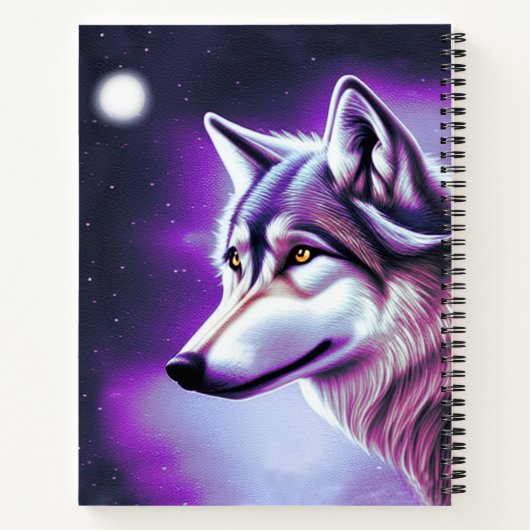 Mystical Wolf Notebook Notizblock (Rückseite)
