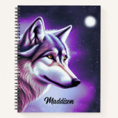 Mystical Wolf Notebook Notizblock (Vorderseite)