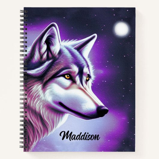 Mystical Wolf Notebook Notizblock (Vorderseite)