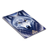 Mystical Wolf Portrait Art Notizblock (Rechte Seite)