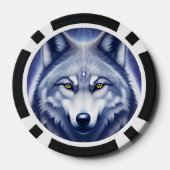 Mystical Wolf Portrait Art Pokerchips (Rückseite)