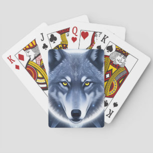 Mystical Wolf Portrait Art Spielkarten
