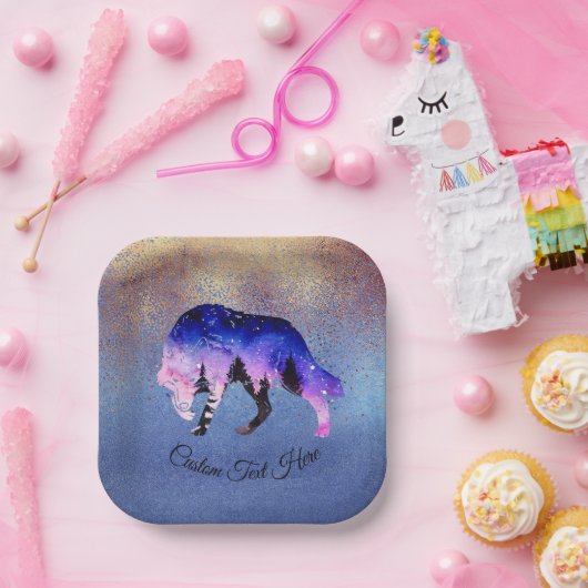 Mystical Wolf Spirit Animal Personalisiert Pappteller (Party)