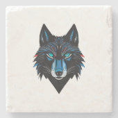 Mystical Wolf Steinuntersetzer (Vorderseite)
