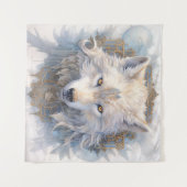 Mystical Wolf Tapestry Wandteppich (Vorderseite (Horizontal))
