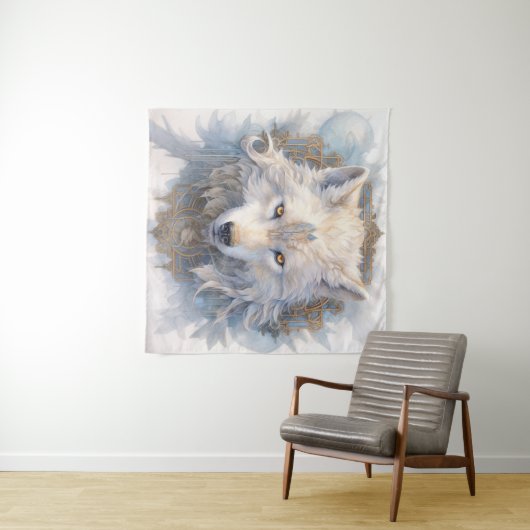 Mystical Wolf Tapestry Wandteppich (Beispiel (Horizontal))