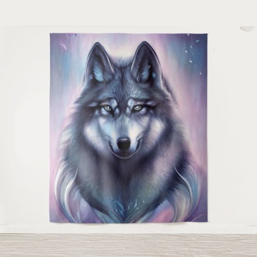 Mystical Wolf Tapestry Wandteppich (Vorderseite)