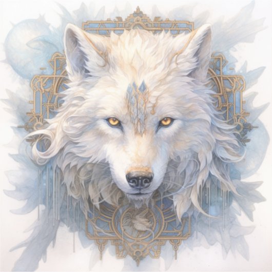 Mystical Wolf Vinyl Sticker (Vorderseite)