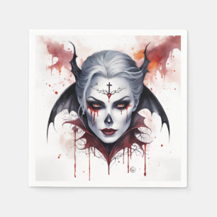 Mystical Woman Vampire Watercolor - Bezaubernde Ku Serviette