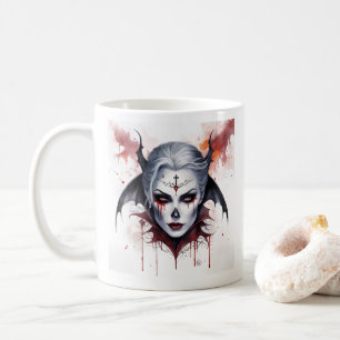 Mystical Woman Vampire Watercolor Halloween Kaffeetasse