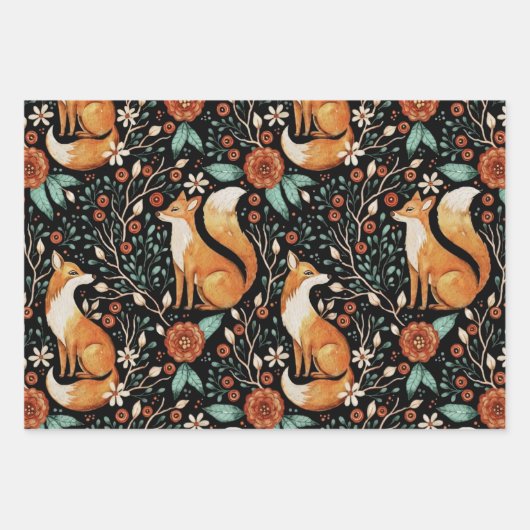 Mystical Woodland Fox with Moons and Moths Geschenkpapier Set (Vorderseite 3)