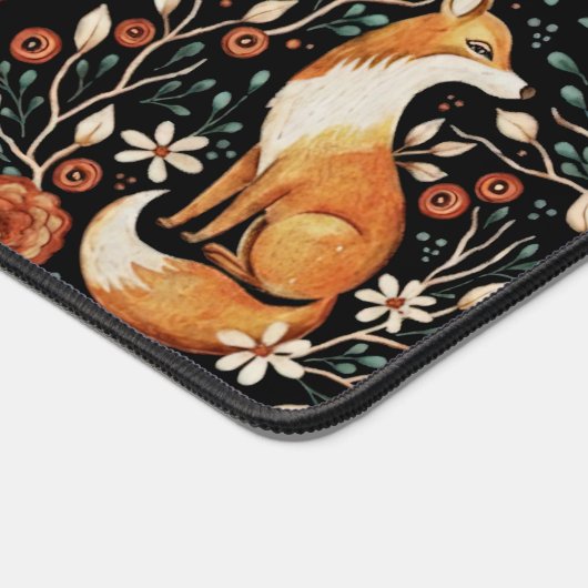 Mystical Woodland Fox with Moons and Moths Schreibtischunterlage (Ecke)