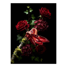 Mystical Woodland Moth Poster